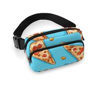 Waist Pack for Women Crossbody Light Blue Pizza SliceBelt Bag Zipper Pockets Adjustable Strap Waist Wallet Hip Pack for Traveling Cycling Running Hiking, style, 20x13cm