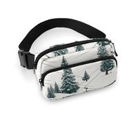 Waist Pack for Women Crossbody Ski Lift With Fir TreeBelt Bag Zipper Pockets Adjustable Strap Waist Wallet Hip Pack for Traveling Cycling Running Hiking, style, 20x13cm