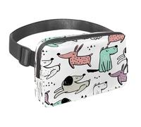 Waist Pack for Women Men, Outdoor Waist Bag Fanny Pack, Slim Running Belt Bum Bag for Walking Jogging Hiking Traveling Workout - Hand Draw Animals