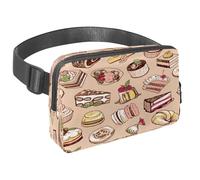 Waist Pack for Women Men, Outdoor Waist Bag Fanny Pack, Slim Running Belt Bum Bag for Walking Jogging Hiking Traveling Workout - Sweet Cakes Macaron Desserts