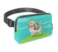 Waist Pack for Women Men, Outdoor Waist Bag Fanny Pack, Slim Running Belt Bum Bag for Walking Jogging Hiking Traveling Workout - Cute Llama in The Hill