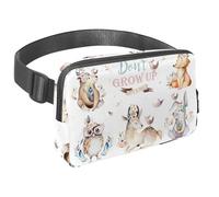 Waist Pack for Women Men, Outdoor Waist Bag Fanny Pack, Slim Running Belt Bum Bag for Walking Jogging Hiking Traveling Workout - Forest Animals Owl Fox Deer Rabbit