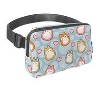 Waist Pack for Women Men, Outdoor Waist Bag Fanny Pack, Slim Running Belt Bum Bag for Walking Jogging Hiking Traveling Workout - Cartoon Fox Pattern