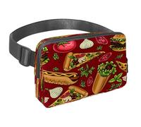 Waist Pack for Women Men, Outdoor Waist Bag Fanny Pack, Slim Running Belt Bum Bag for Walking Jogging Hiking Traveling Workout - Salad Cheese Pizza Hamburger Fast Food