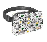 Waist Pack for Women Men, Outdoor Waist Bag Fanny Pack, Slim Running Belt Bum Bag for Walking Jogging Hiking Traveling Workout - Funny Raccoon Animal