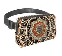 Waist Pack for Women Men, Outdoor Waist Bag Fanny Pack, Slim Running Belt Bum Bag for Walking Jogging Hiking Traveling Workout - Round Hipple Mandala Floral