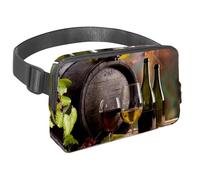 Waist Pack for Women Men, Outdoor Waist Bag Fanny Pack, Slim Running Belt Bum Bag for Walking Jogging Hiking Traveling Workout - Wine Barrel on Vineyard