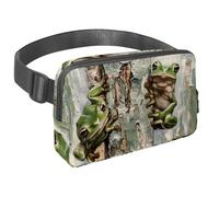 Waist Pack for Women Men, Outdoor Waist Bag Fanny Pack, Slim Running Belt Bum Bag for Walking Jogging Hiking Traveling Workout - Frog Climb on Tree