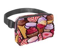Waist Pack for Women Men, Outdoor Waist Bag Fanny Pack, Slim Running Belt Bum Bag for Walking Jogging Hiking Traveling Workout - Ice Cream Macaron and Candy