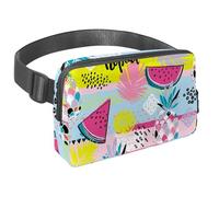 Waist Pack for Women Men, Outdoor Waist Bag Fanny Pack, Slim Running Belt Bum Bag for Walking Jogging Hiking Traveling Workout - Tropical Fruits Watermelon Pineapple Strawberry