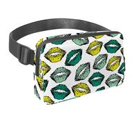 Waist Pack for Women Men, Outdoor Waist Bag Fanny Pack, Slim Running Belt Bum Bag for Walking Jogging Hiking Traveling Workout - Makeup Romantic Beauty Lipstick