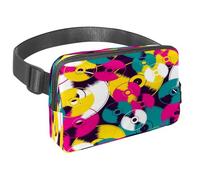 Waist Pack for Women Men, Outdoor Waist Bag Fanny Pack, Slim Running Belt Bum Bag for Walking Jogging Hiking Traveling Workout - Colored Record Cards