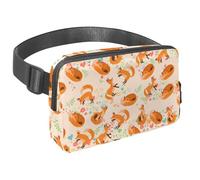 Waist Pack for Women Men, Outdoor Waist Bag Fanny Pack, Slim Running Belt Bum Bag for Walking Jogging Hiking Traveling Workout - Cute Fox Baby Playing Florals