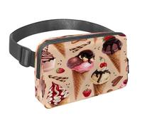 Waist Pack for Women Men, Outdoor Waist Bag Fanny Pack, Slim Running Belt Bum Bag for Walking Jogging Hiking Traveling Workout - Chocolate Ice Cream with Fruits