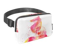 Waist Pack for Women Men, Outdoor Waist Bag Fanny Pack, Slim Running Belt Bum Bag for Walking Jogging Hiking Traveling Workout - Watercolor Animal of Fox
