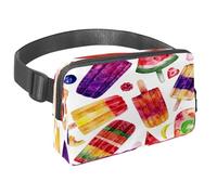 Waist Pack for Women Men, Outdoor Waist Bag Fanny Pack, Slim Running Belt Bum Bag for Walking Jogging Hiking Traveling Workout - Summer Fruits Ice Cream