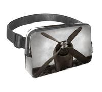 Waist Pack for Women Men, Outdoor Waist Bag Fanny Pack, Slim Running Belt Bum Bag for Walking Jogging Hiking Traveling Workout - Vintage War Plane Propeller
