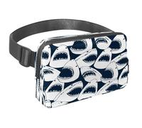 Waist Pack for Women Men, Outdoor Waist Bag Fanny Pack, Slim Running Belt Bum Bag for Walking Jogging Hiking Traveling Workout - Danger Sharks