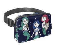 Waist Pack for Women Men, Outdoor Waist Bag Fanny Pack, Slim Running Belt Bum Bag for Walking Jogging Hiking Traveling Workout - Mermaids with Music