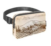 Waist Pack for Women Men, Outdoor Waist Bag Fanny Pack, Slim Running Belt Bum Bag for Walking Jogging Hiking Traveling Workout - Countryside Vineyard Landscape