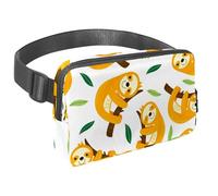 Waist Pack for Women Men, Outdoor Waist Bag Fanny Pack, Slim Running Belt Bum Bag for Walking Jogging Hiking Traveling Workout - Brown Sloth Hug