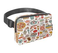 Waist Pack for Women Men, Outdoor Waist Bag Fanny Pack, Slim Running Belt Bum Bag for Walking Jogging Hiking Traveling Workout - Pizza Fast Food Cakes Dessert