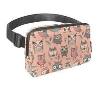 Waist Pack for Women Men, Outdoor Waist Bag Fanny Pack, Slim Running Belt Bum Bag for Walking Jogging Hiking Traveling Workout - Cute Owls Birds Pattern