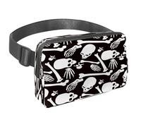Waist Pack for Women Men, Outdoor Waist Bag Fanny Pack, Slim Running Belt Bum Bag for Walking Jogging Hiking Traveling Workout - Day of The Dead Skull and Bones