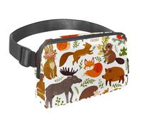 Waist Pack for Women Men, Outdoor Waist Bag Fanny Pack, Slim Running Belt Bum Bag for Walking Jogging Hiking Traveling Workout - Fox Squirrel Elk