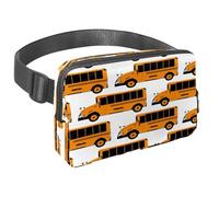 Waist Pack for Women Men, Outdoor Waist Bag Fanny Pack, Slim Running Belt Bum Bag for Walking Jogging Hiking Traveling Workout - Yellow School Bus