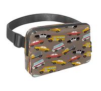 Waist Pack for Women Men, Outdoor Waist Bag Fanny Pack, Slim Running Belt Bum Bag for Walking Jogging Hiking Traveling Workout - Police Car School Bus Taxi