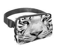 Waist Pack for Women Men, Outdoor Waist Bag Fanny Pack, Slim Running Belt Bum Bag for Walking Jogging Hiking Traveling Workout - White Bengal Tiger Beast