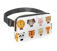 Waist Pack for Women Men, Outdoor Waist Bag Fanny Pack, Slim Running Belt Bum Bag for Walking Jogging Hiking Traveling Workout - Cartoon Animal Lion Dog Cat Tiger Friends