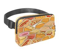 Waist Pack for Women Men, Outdoor Waist Bag Fanny Pack, Slim Running Belt Bum Bag for Walking Jogging Hiking Traveling Workout - Fast Food Pizza Burger Cheese Pattern
