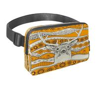 Waist Pack for Women Men, Outdoor Waist Bag Fanny Pack, Slim Running Belt Bum Bag for Walking Jogging Hiking Traveling Workout - African Deer in Ethnic Tribal Pattern