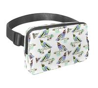 Waist Pack for Women Men, Outdoor Waist Bag Fanny Pack, Slim Running Belt Bum Bag for Walking Jogging Hiking Traveling Workout - Cute Birds with Autumn Leave