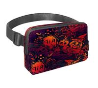 Waist Pack for Women Men, Outdoor Waist Bag Fanny Pack, Slim Running Belt Bum Bag for Walking Jogging Hiking Traveling Workout - Halloween Grave Pumpkin Skull Witch Hat