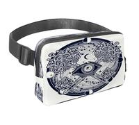Waist Pack for Women Men, Outdoor Waist Bag Fanny Pack, Slim Running Belt Bum Bag for Walking Jogging Hiking Traveling Workout - All Seeing Eye with Moon Stars