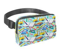 Waist Pack for Women Men, Outdoor Waist Bag Fanny Pack, Slim Running Belt Bum Bag for Walking Jogging Hiking Traveling Workout - School Bus Notebook Pen