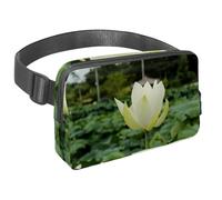 Waist Pack for Women Men, Outdoor Waist Bag Fanny Pack, Slim Running Belt Bum Bag for Walking Jogging Hiking Traveling Workout - Blossoming White Lotus
