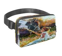 Waist Pack for Women Men, Outdoor Waist Bag Fanny Pack, Slim Running Belt Bum Bag for Walking Jogging Hiking Traveling Workout - Little Girl and Horse on The Field