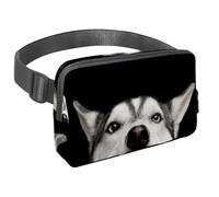 Waist Pack for Women Men, Outdoor Waist Bag Fanny Pack, Slim Running Belt Bum Bag for Walking Jogging Hiking Traveling Workout - Peeking Siberian Husky Dog