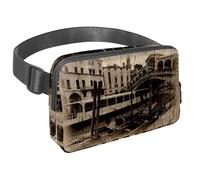 Waist Pack for Women Men, Outdoor Waist Bag Fanny Pack, Slim Running Belt Bum Bag for Walking Jogging Hiking Traveling Workout - Rialto's Bridge and The Canal Grande in Venice