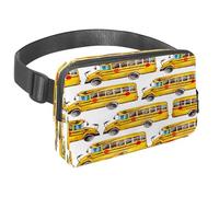 Waist Pack for Women Men, Outdoor Waist Bag Fanny Pack, Slim Running Belt Bum Bag for Walking Jogging Hiking Traveling Workout - Yellow School Bus