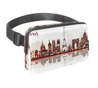 Waist Pack for Women Men, Outdoor Waist Bag Fanny Pack, Slim Running Belt Bum Bag for Walking Jogging Hiking Traveling Workout - Paris France City Landmarls