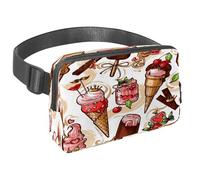 Waist Pack for Women Men, Outdoor Waist Bag Fanny Pack, Slim Running Belt Bum Bag for Walking Jogging Hiking Traveling Workout - Chocolate Ice Cream Berry Macaron