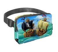 Waist Pack for Women Men, Outdoor Waist Bag Fanny Pack, Slim Running Belt Bum Bag for Walking Jogging Hiking Traveling Workout - Pirates Attacking a Boat