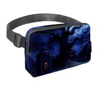 Waist Pack for Women Men, Outdoor Waist Bag Fanny Pack, Slim Running Belt Bum Bag for Walking Jogging Hiking Traveling Workout - Spooky Night Dead Tree Grave