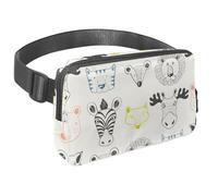 Waist Pack for Women Men, Outdoor Waist Bag Fanny Pack, Slim Running Belt Bum Bag for Walking Jogging Hiking Traveling Workout - Forest Animals Hand Draw