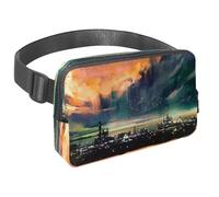 Waist Pack for Women Men, Outdoor Waist Bag Fanny Pack, Slim Running Belt Bum Bag for Walking Jogging Hiking Traveling Workout - Science Fiction City Landscape